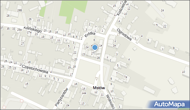 Mstów, Plac Mickiewicza Adama, 29, mapa Mstów