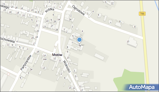 Mstów, Plac Mickiewicza Adama, 7a, mapa Mstów