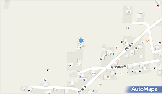 Myślachowice, Płocka, 47A, mapa Myślachowice