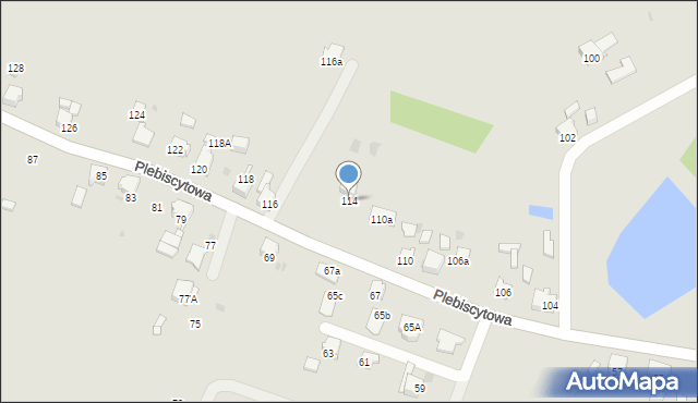 Mysłowice, Plebiscytowa, 114, mapa Mysłowice