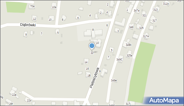 Mysłowice, Plebiscytowa, 12, mapa Mysłowice