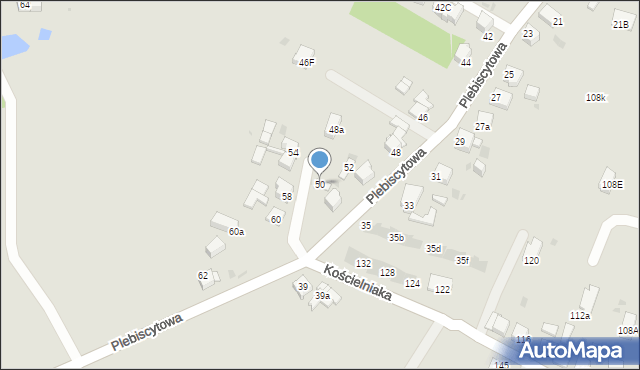 Mysłowice, Plebiscytowa, 50, mapa Mysłowice