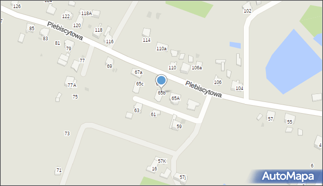 Mysłowice, Plebiscytowa, 65b, mapa Mysłowice