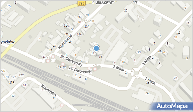 Myszków, Plac Dworcowy, 9A, mapa Myszków