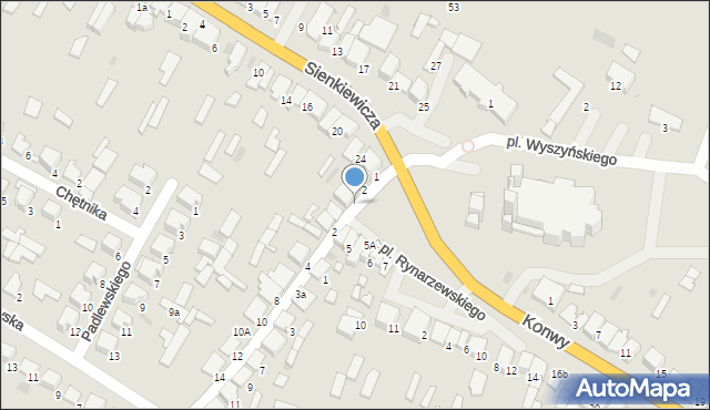 Myszyniec, Plac Rynarzewskiego Konstantego, 3, mapa Myszyniec