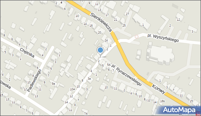 Myszyniec, Plac Rynarzewskiego Konstantego, 4, mapa Myszyniec