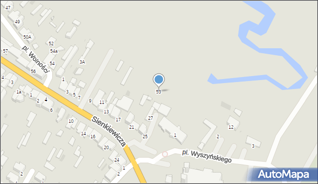 Myszyniec, Plac Wolności, 53, mapa Myszyniec