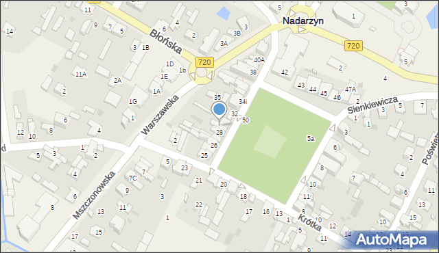 Nadarzyn, Plac Poniatowskiego, 30, mapa Nadarzyn