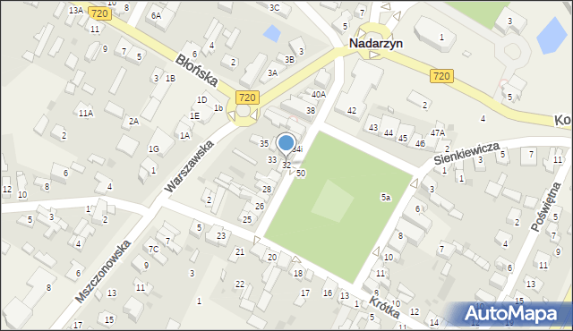 Nadarzyn, Plac Poniatowskiego, 32, mapa Nadarzyn