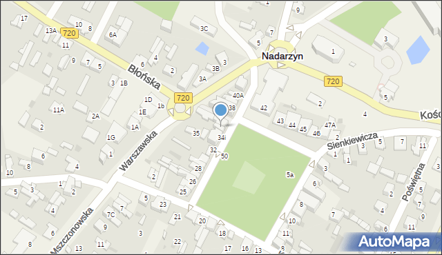 Nadarzyn, Plac Poniatowskiego, 36, mapa Nadarzyn