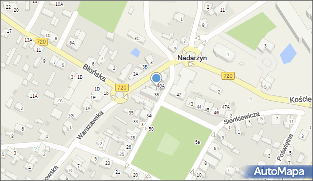 Nadarzyn, Plac Poniatowskiego, 40, mapa Nadarzyn