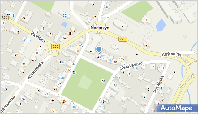 Nadarzyn, Plac Poniatowskiego, 43, mapa Nadarzyn