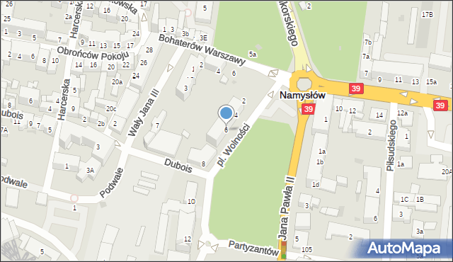 Namysłów, Plac Wolności, 6, mapa Namysłów