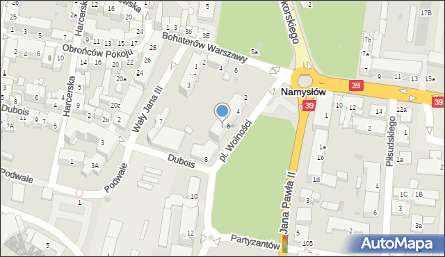 Namysłów, Plac Wolności, 6D, mapa Namysłów