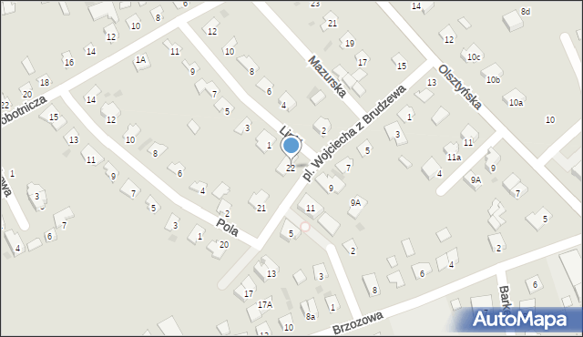 Nidzica, Plac Wojciecha z Brudzewa, 22, mapa Nidzica