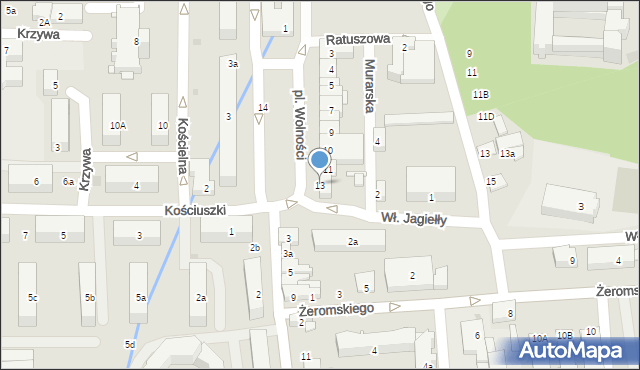 Nidzica, Plac Wolności, 13, mapa Nidzica