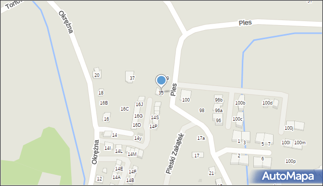 Niepołomice, Ples, 35, mapa Niepołomice