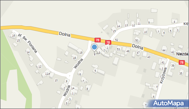 Niezdara, Plac św. Floriana, 4, mapa Niezdara