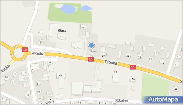 Nowa Góra, Płocka, 15, mapa Nowa Góra