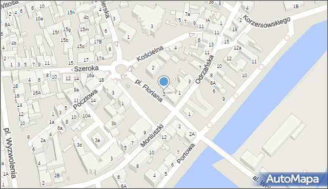 Nowa Sól, Plac Floriana, 2, mapa Nowa Sól
