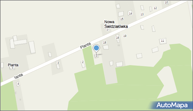 Nowa Świdziałówka, Planta, 1, mapa Nowa Świdziałówka