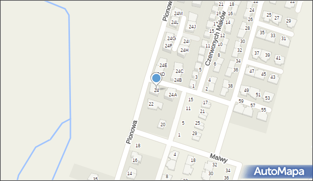 Nowa Wola, Plonowa, 24, mapa Nowa Wola