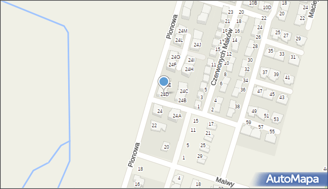 Nowa Wola, Plonowa, 24D, mapa Nowa Wola