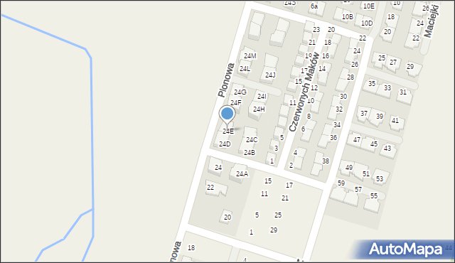 Nowa Wola, Plonowa, 24E, mapa Nowa Wola