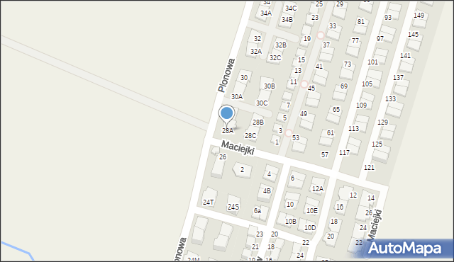 Nowa Wola, Plonowa, 28A, mapa Nowa Wola