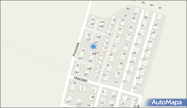 Nowa Wola, Plonowa, 30B, mapa Nowa Wola