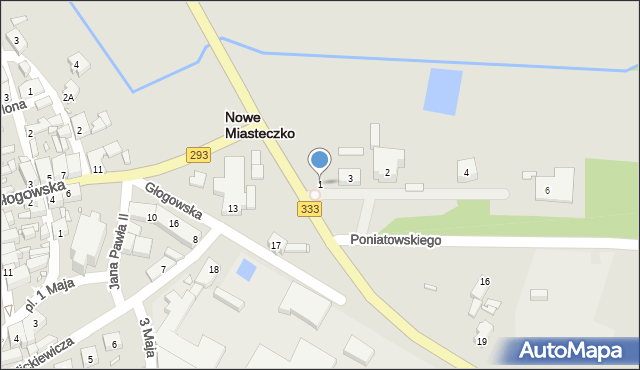 Nowe Miasteczko, Plac Strzelecki, 1, mapa Nowe Miasteczko