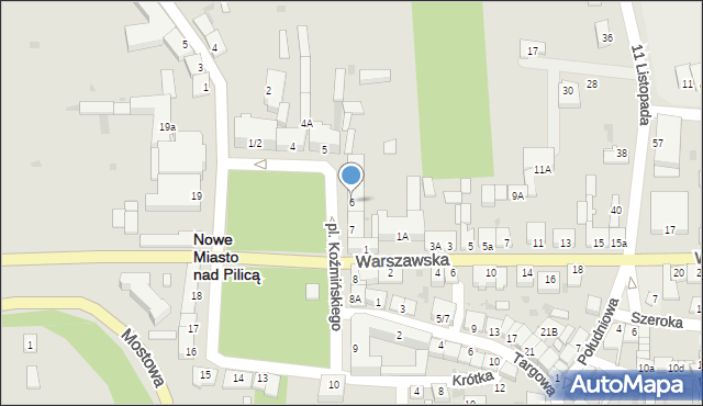 Nowe Miasto nad Pilicą, Plac o. Honorata Koźmińskiego, 6, mapa Nowe Miasto nad Pilicą