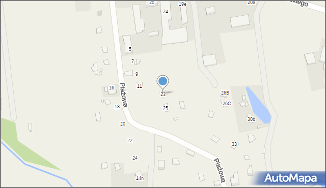 Nowe Załubice, Plażowa, 23, mapa Nowe Załubice