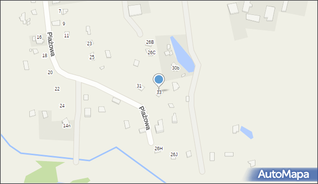 Nowe Załubice, Plażowa, 33, mapa Nowe Załubice