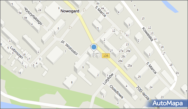 Nowogard, Plac Wolności, 1, mapa Nowogard