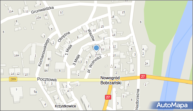 Nowogród Bobrzański, Plac Wolności, 11, mapa Nowogród Bobrzański
