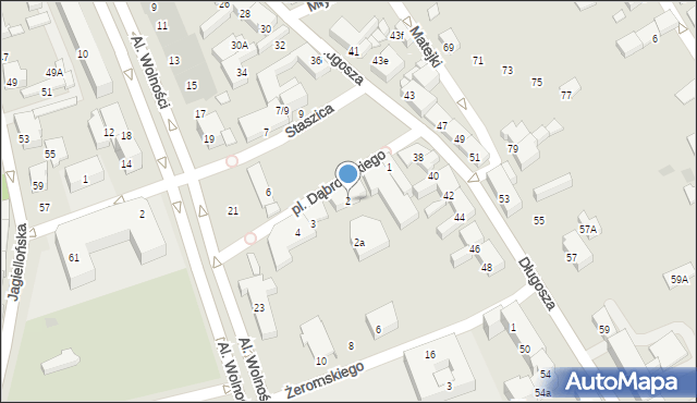 Nowy Sącz, Plac Dąbrowskiego Henryka, gen., 2, mapa Nowego Sącza