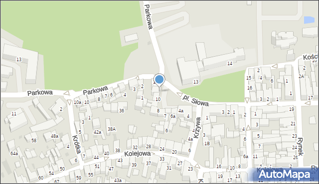 Nowy Targ, Plac Słowackiego Juliusza, 11, mapa Nowego Targu