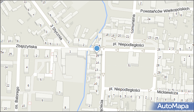 Nowy Tomyśl, Plac Niepodległości, 15, mapa Nowy Tomyśl