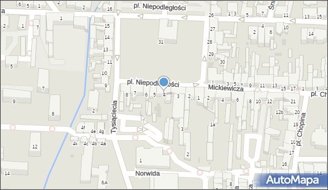 Nowy Tomyśl, Plac Niepodległości, 4, mapa Nowy Tomyśl