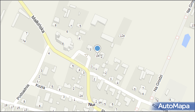Nur, Plac Kościelny, 1A, mapa Nur