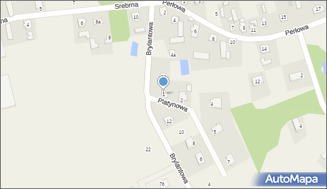 Nużewo, Platynowa, 1, mapa Nużewo