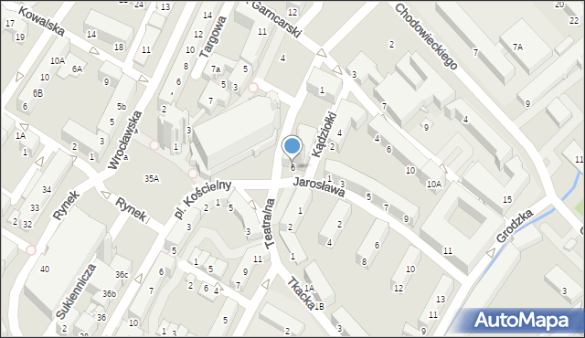 Nysa, Plac Kościelny, 6, mapa Nysy
