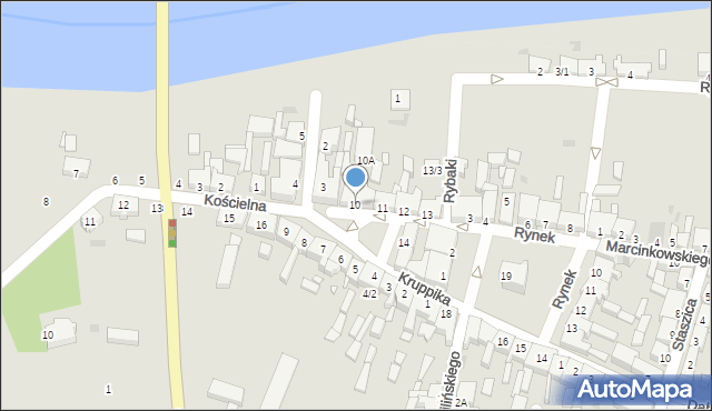 Obrzycko, Plac Kościuszki Tadeusza, gen., 10, mapa Obrzycko