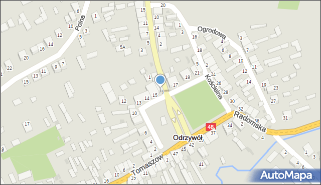 Odrzywół, Plac Kilińskiego Jana, płk., 16, mapa Odrzywół