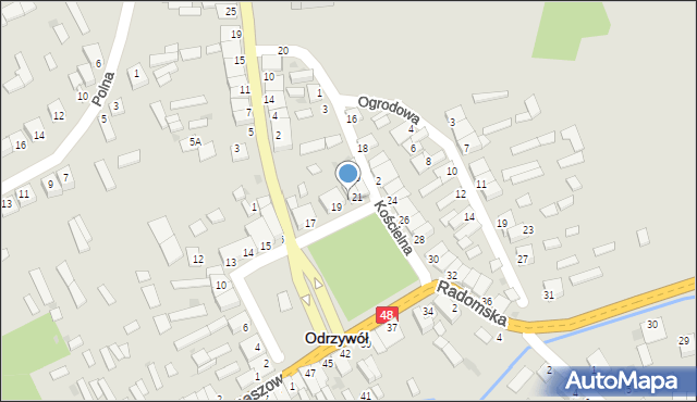 Odrzywół, Plac Kilińskiego Jana, płk., 20, mapa Odrzywół