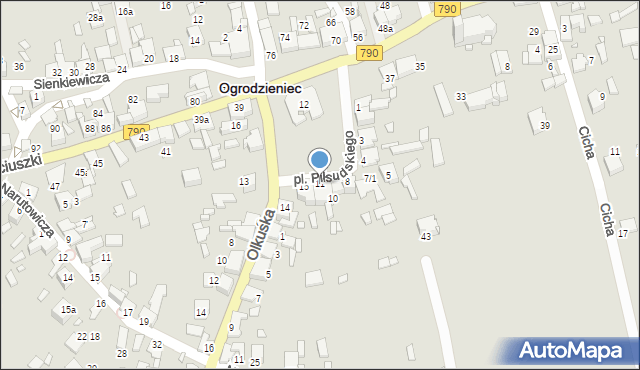 Ogrodzieniec, Plac Piłsudskiego Józefa, marsz., 11, mapa Ogrodzieniec