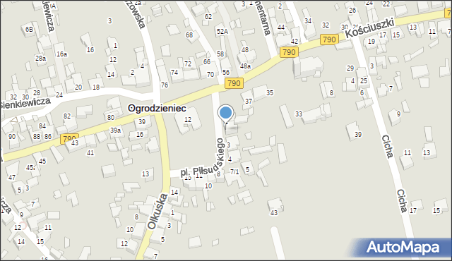 Ogrodzieniec, Plac Piłsudskiego Józefa, marsz., 2, mapa Ogrodzieniec