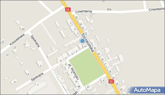 Okonek, Plac Wolności, 1, mapa Okonek