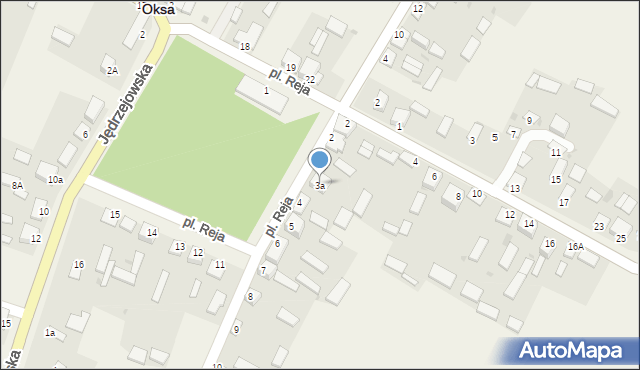 Oksa, Plac Reja Mikołaja, 3a, mapa Oksa